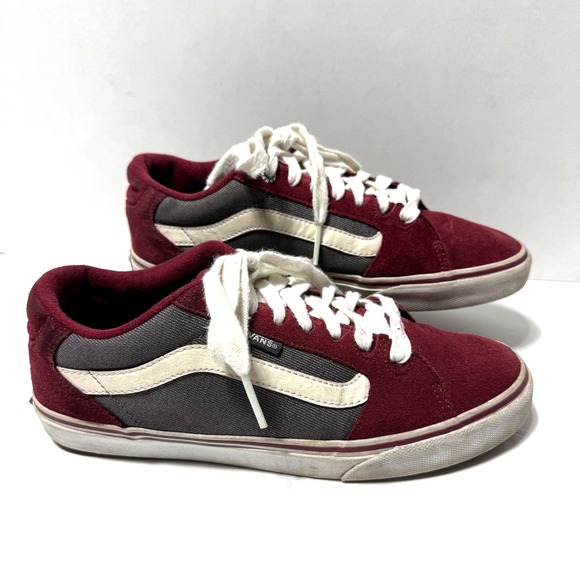Vans Other - Vans Old Skool Off The Wall Canvas Skate Shoe Maroon White Men's Size 8.5